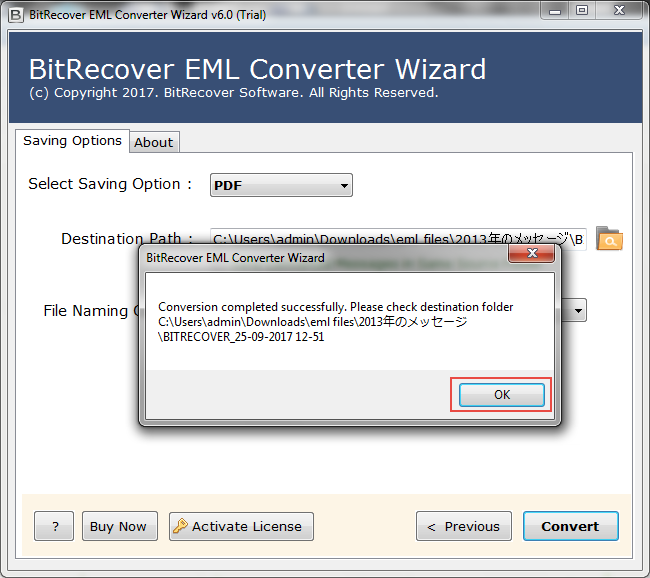 with free convert eml into pdf for windows Conversion is done
