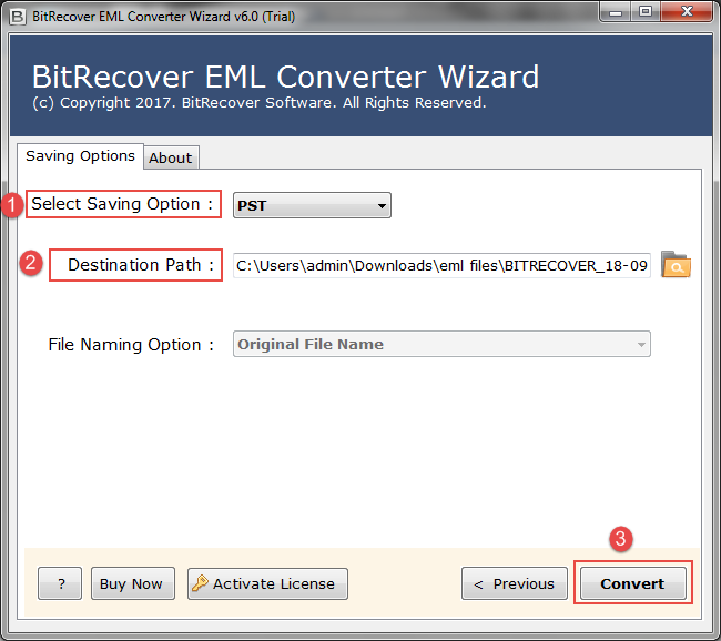 EML to Outlook Converter screenshot